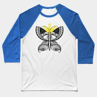 Philippine Sun / Tribal line Art Butterfly Baseball T-Shirt